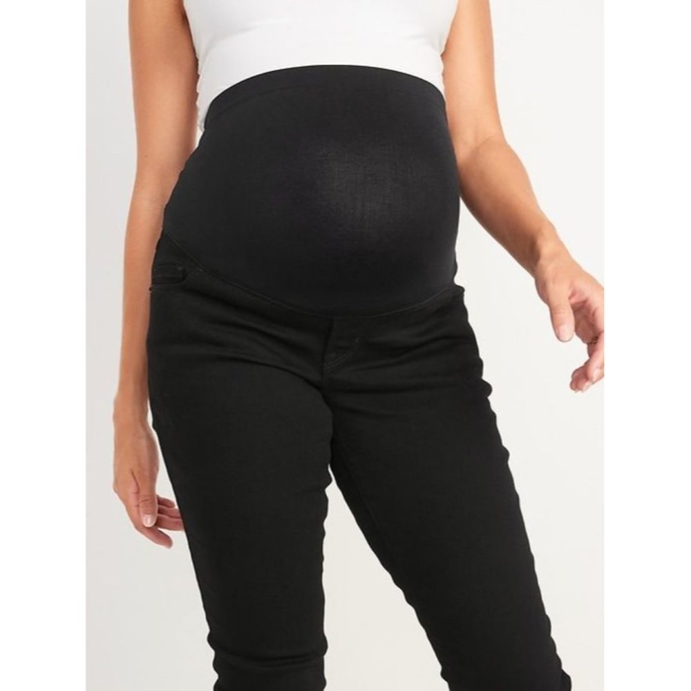 Old Navy Maternity Full Panel Skinny Black Jeans Size 10 Long